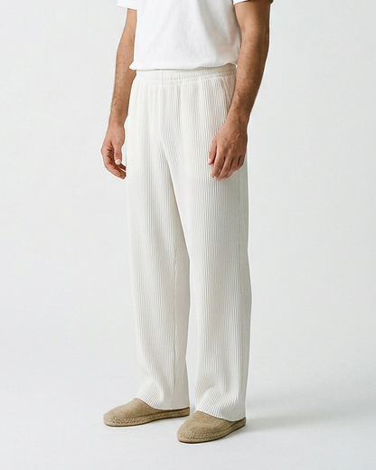 Yoel Trousers - Relaxed Straight-Leg in white