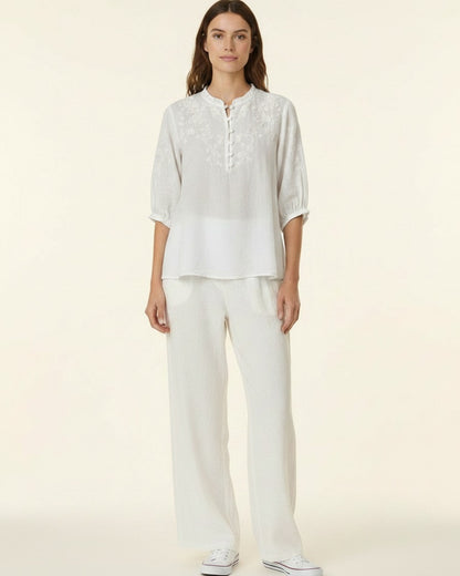Finn Blouse - Linen in White