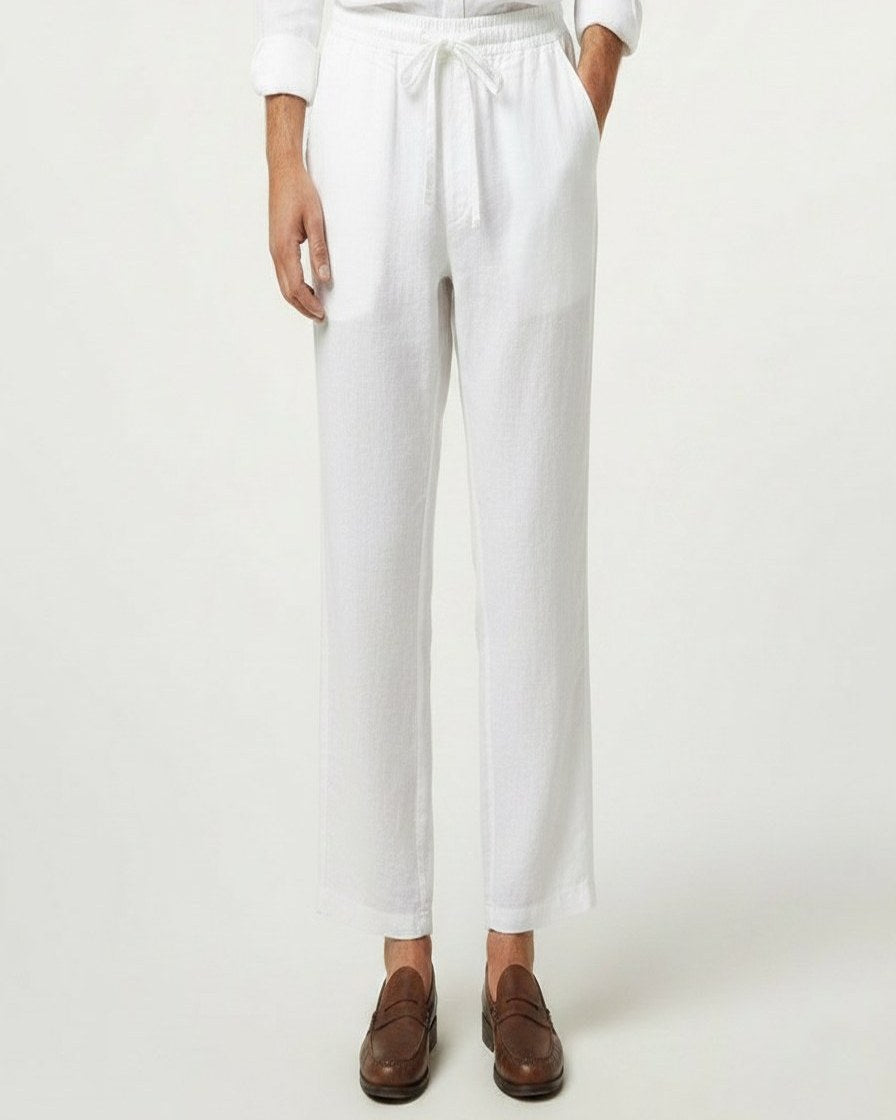Lars Trousers - Relaxed Linen in White