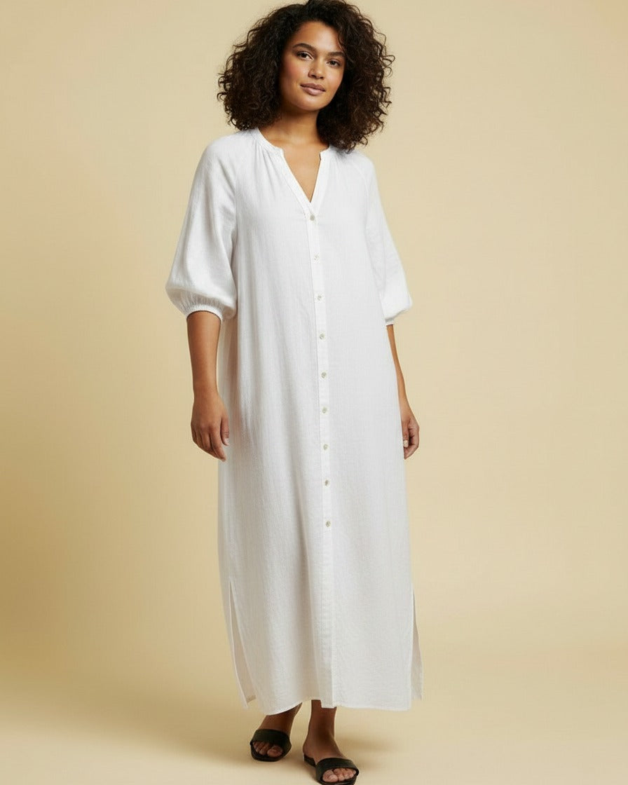 Tael Dress - Relaxed Linen in White