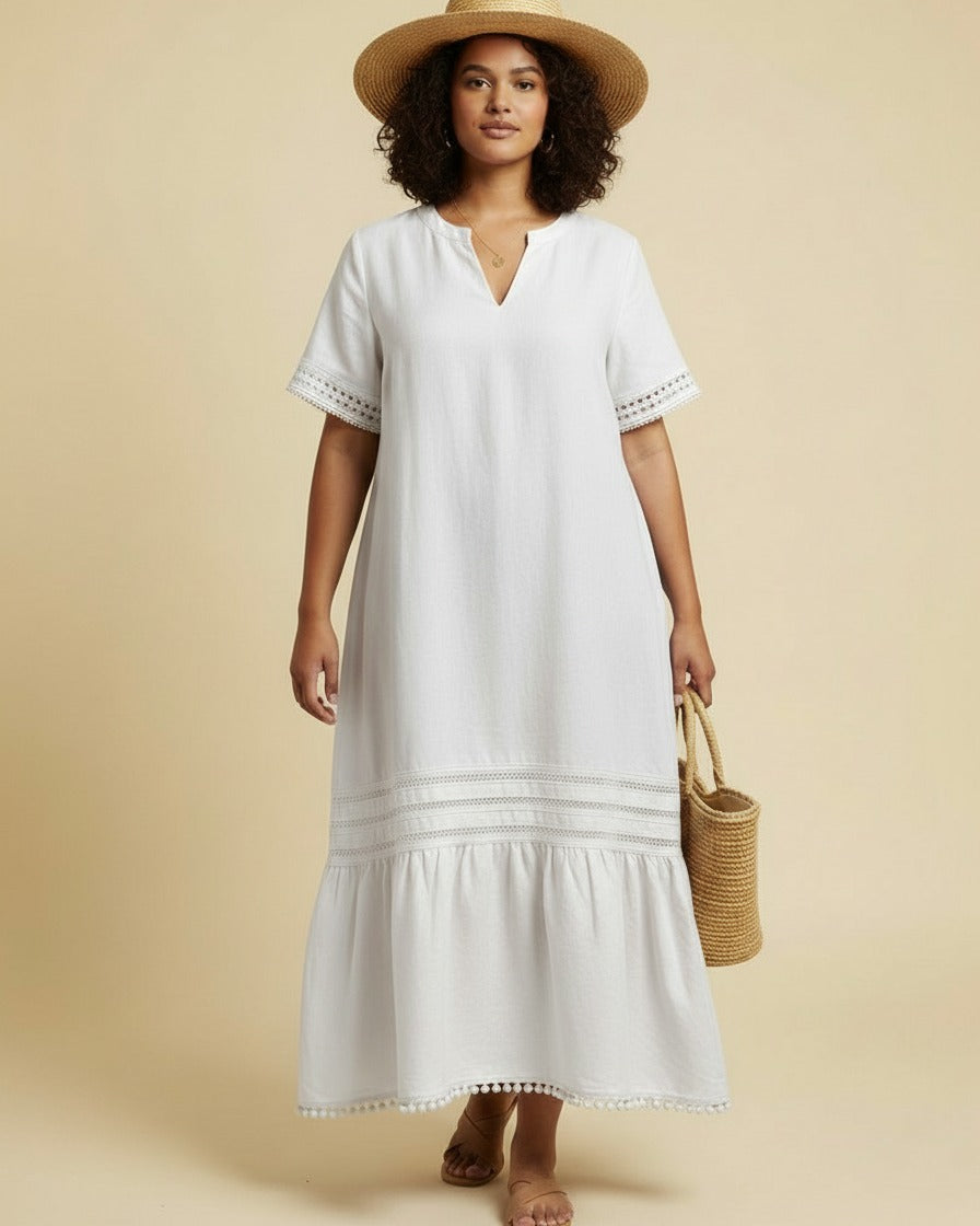 Bleo Dress - Linen in White