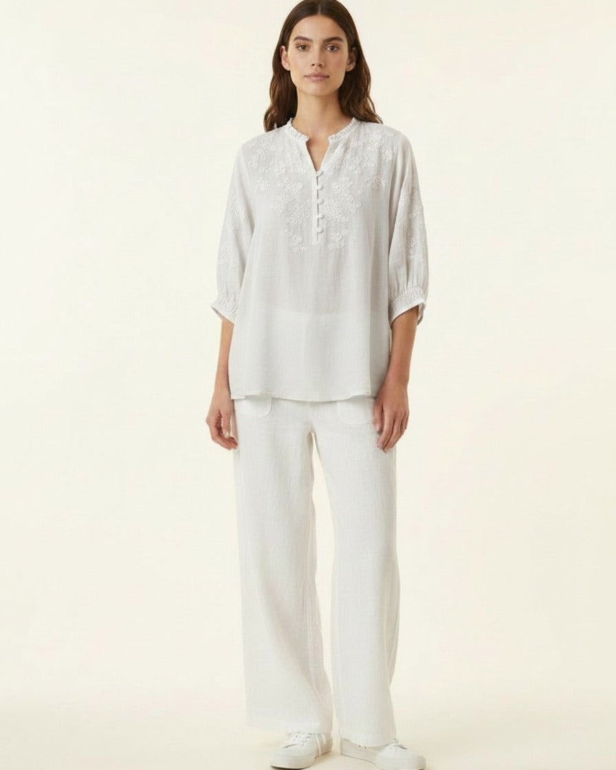 Marc Blouse - Linen in White