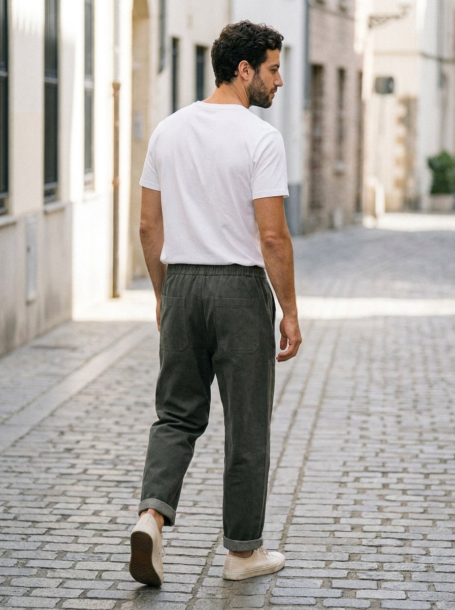 Hiroshi Trousers - Tailored Drawstring - Black