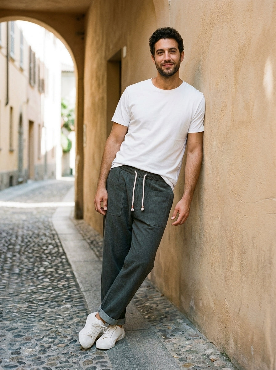 Hiroshi Trousers - Tailored Drawstring - Black