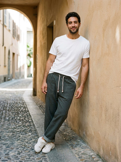 Hiroshi Trousers - Tailored Drawstring - Black