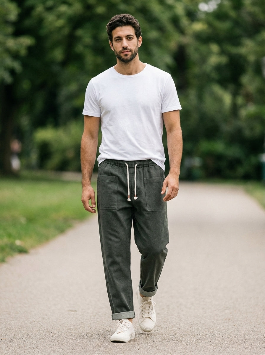 Hiroshi Trousers - Tailored Drawstring - Black