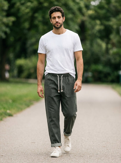 Hiroshi Trousers - Tailored Drawstring - Black