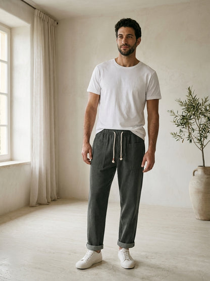 Hiroshi Trousers - Tailored Drawstring - Black