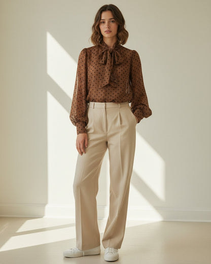 Roas Blouse in Brown - indoor 1