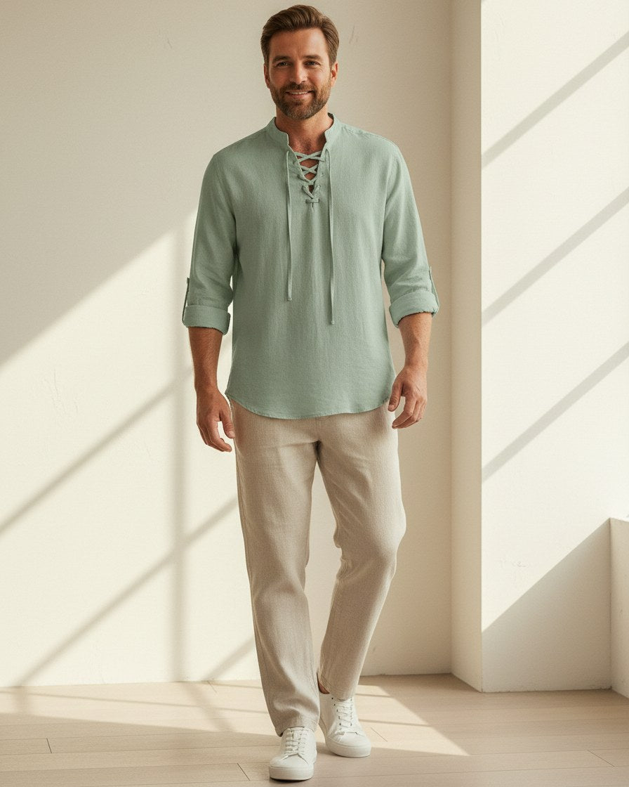 Vael Shirt - Relaxed Denim in Light Green
