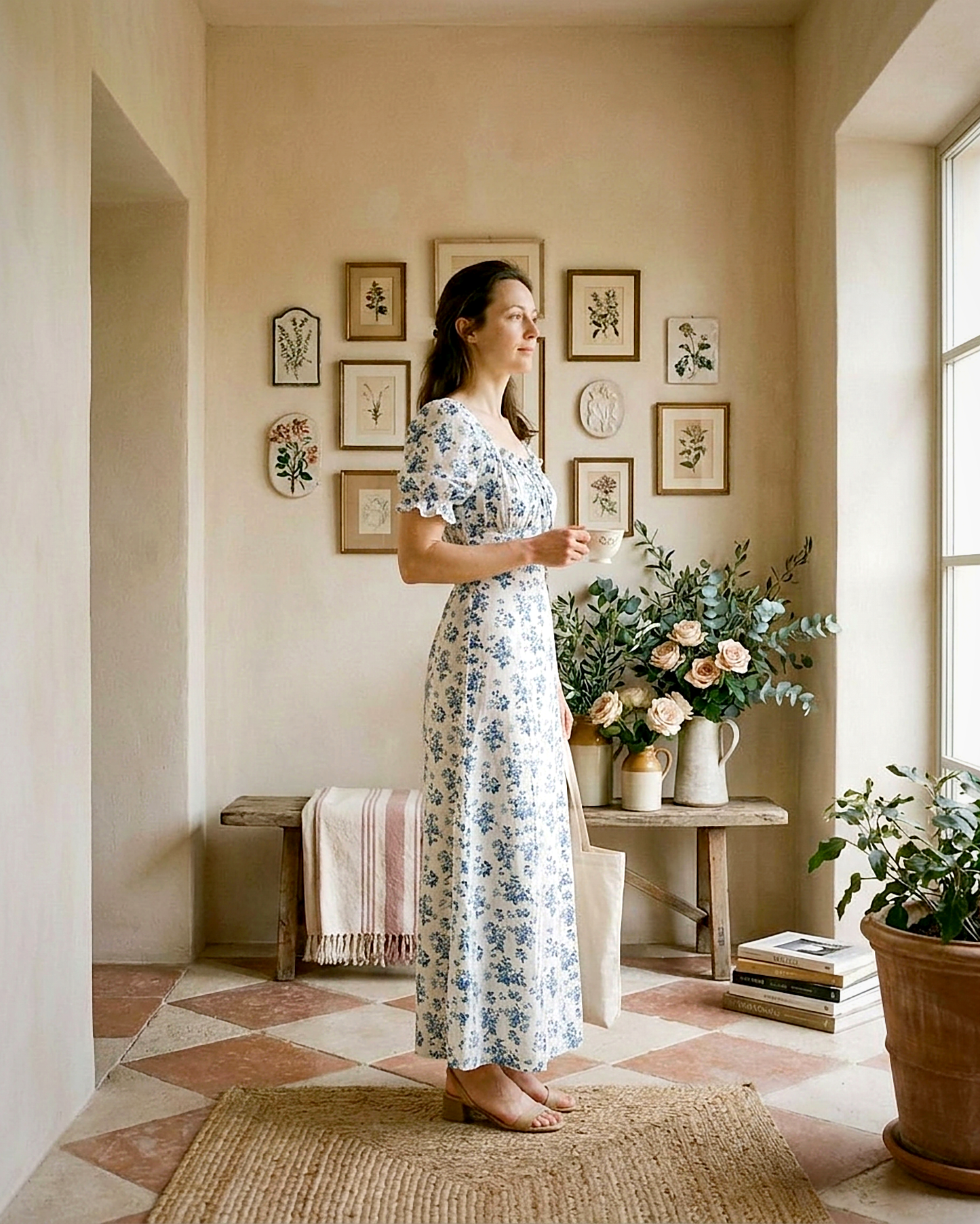 Wilma Dress in WHITE - indoor 1