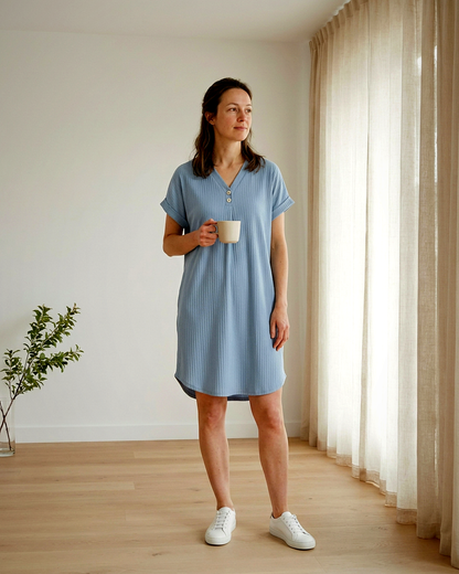 Sigrid Dress - Relaxed in Light Blue - indoor 1