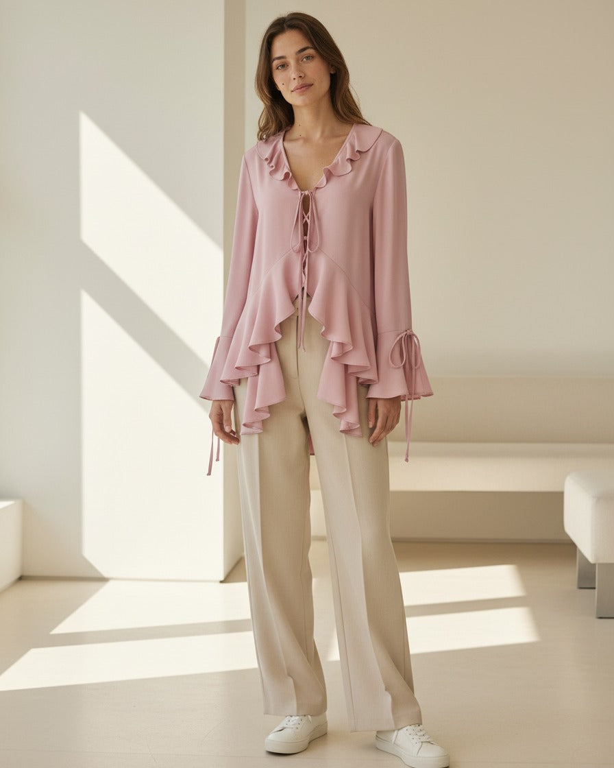Brae Blouse in Pink - indoor 1