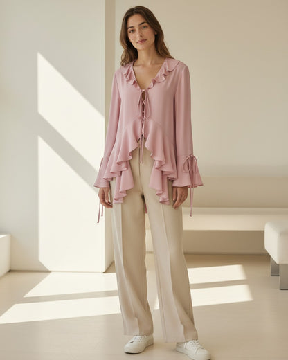 Brae Blouse in Pink - indoor 1