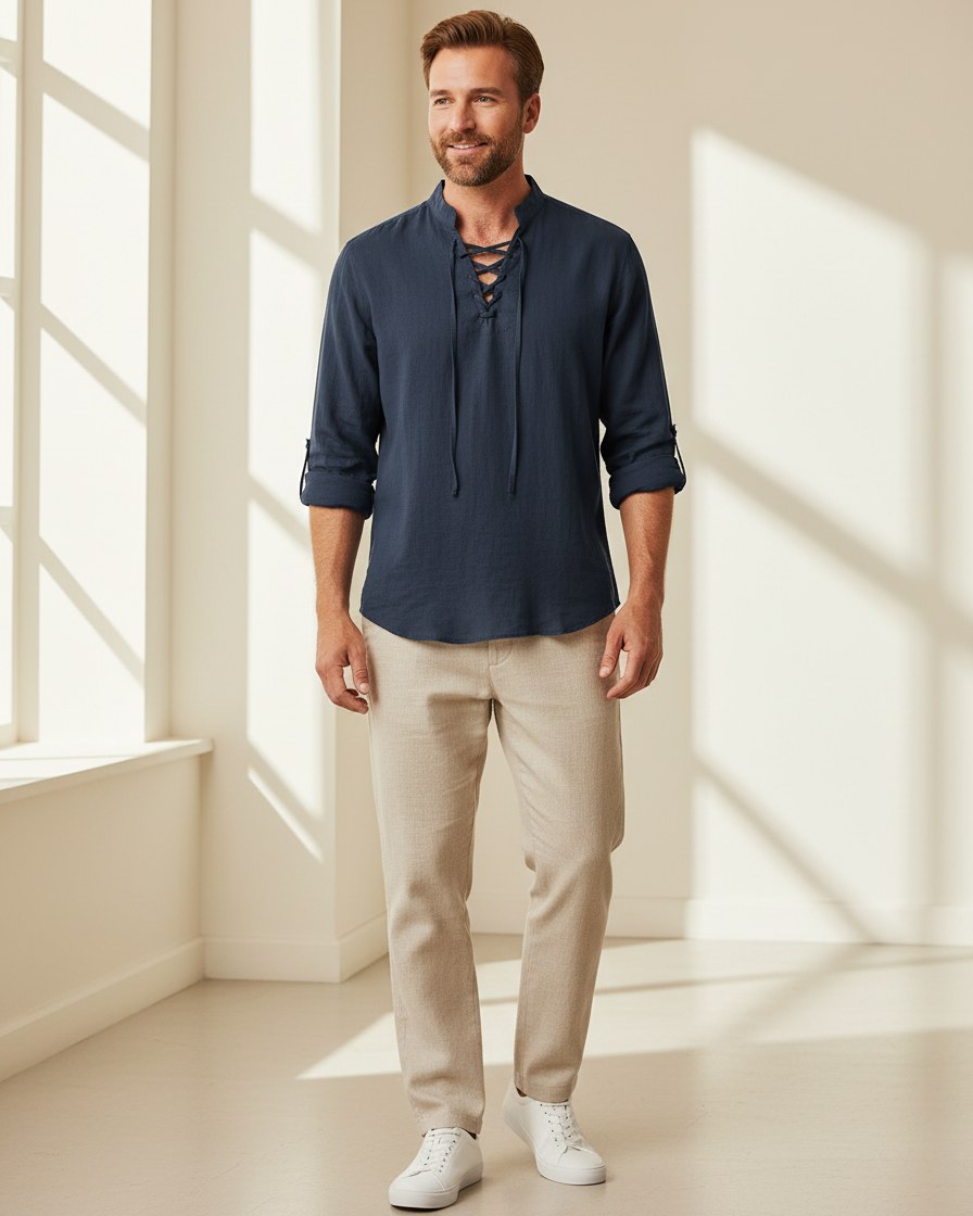 Wren Shirt - Linen in Default - indoor 1