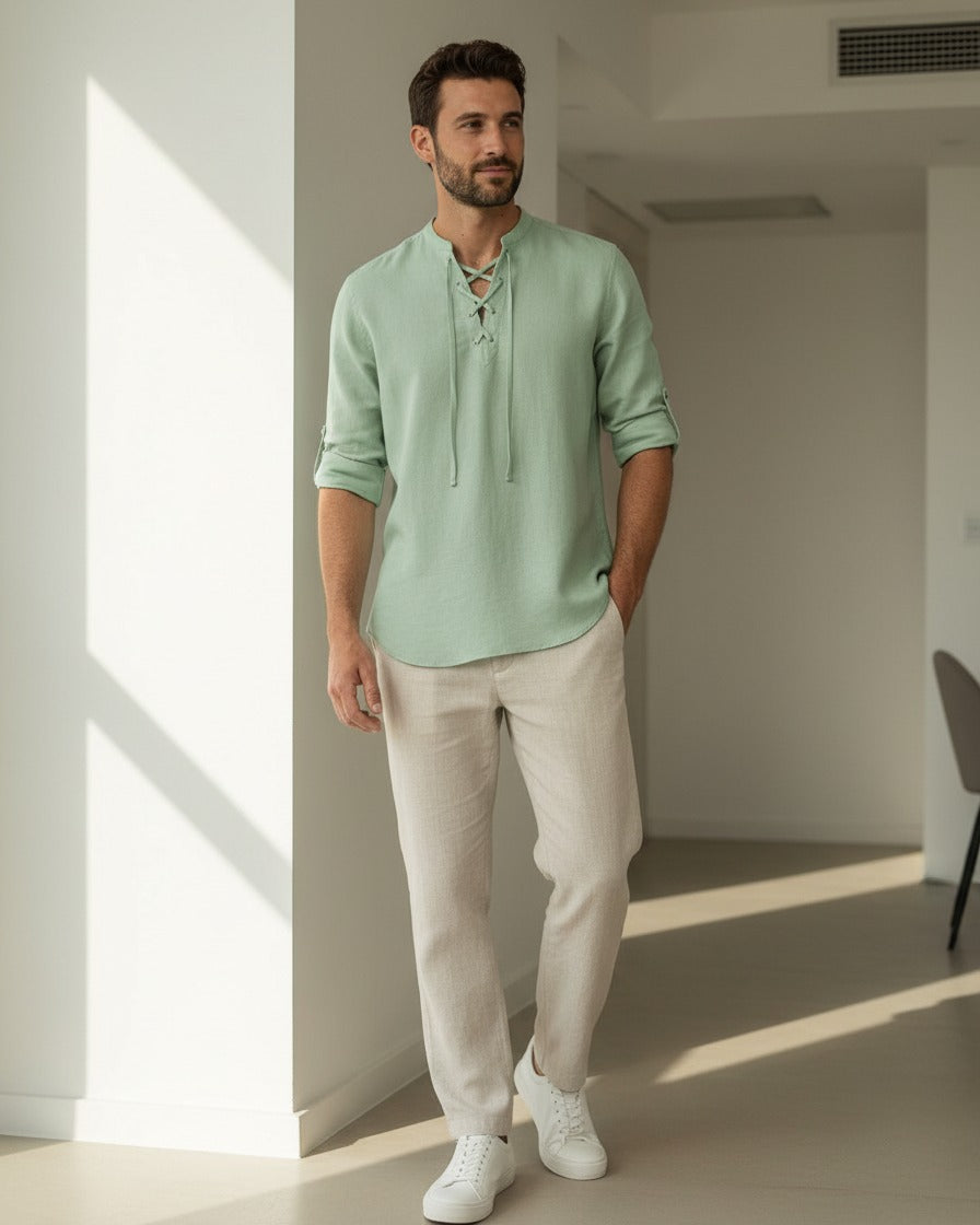 Kael Shirt - Linen in light green