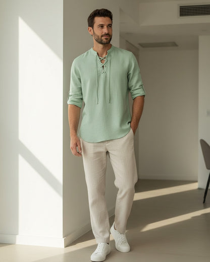 Kael Shirt - Linen in light green