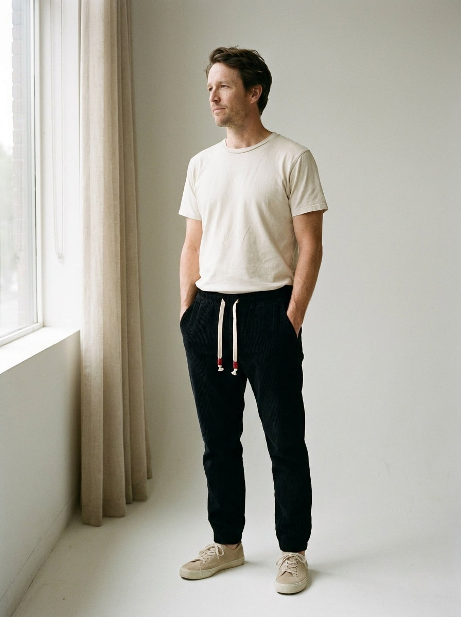 Haruki Corduroy Trousers - Black