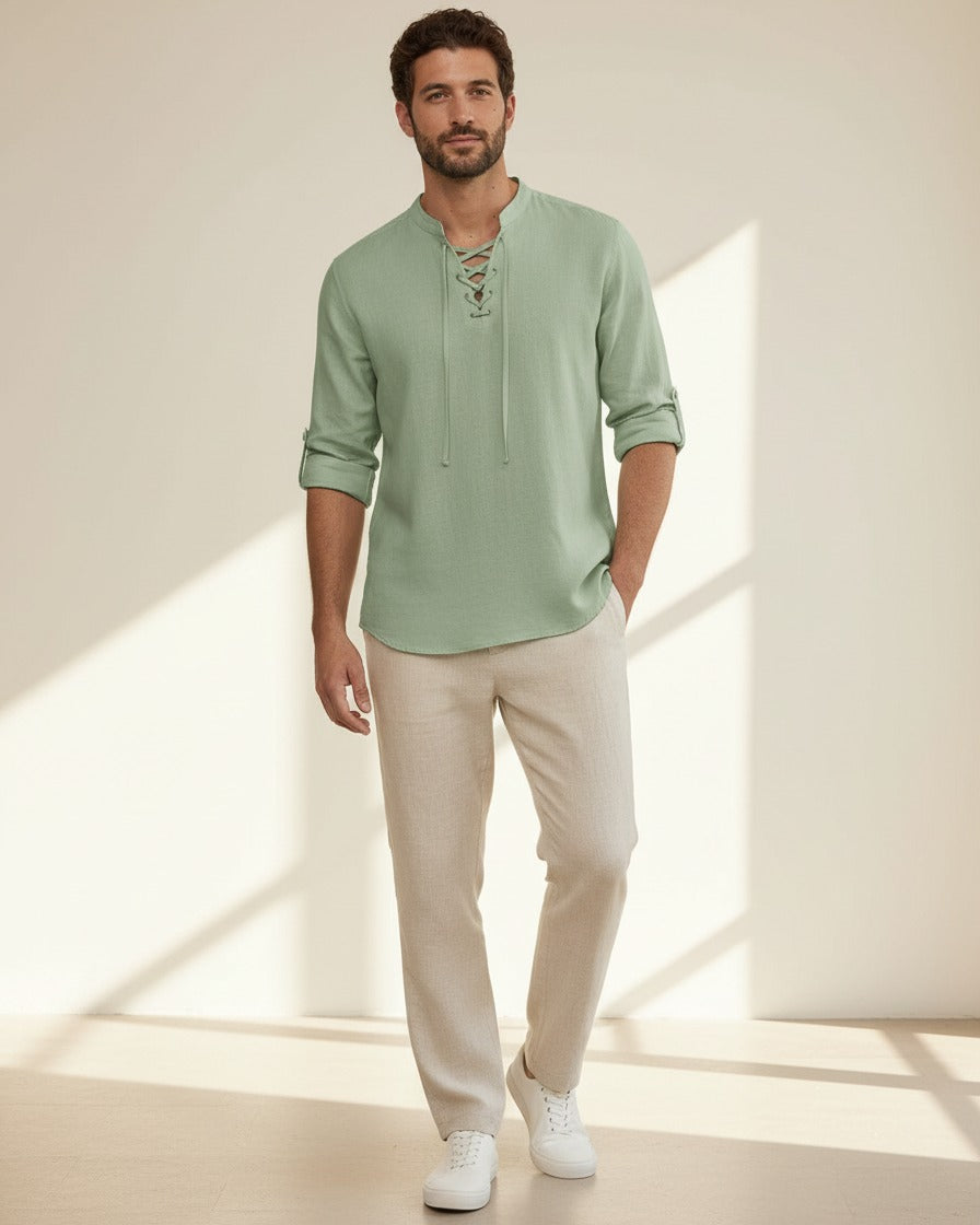 Nils Shirt - Linen in light green