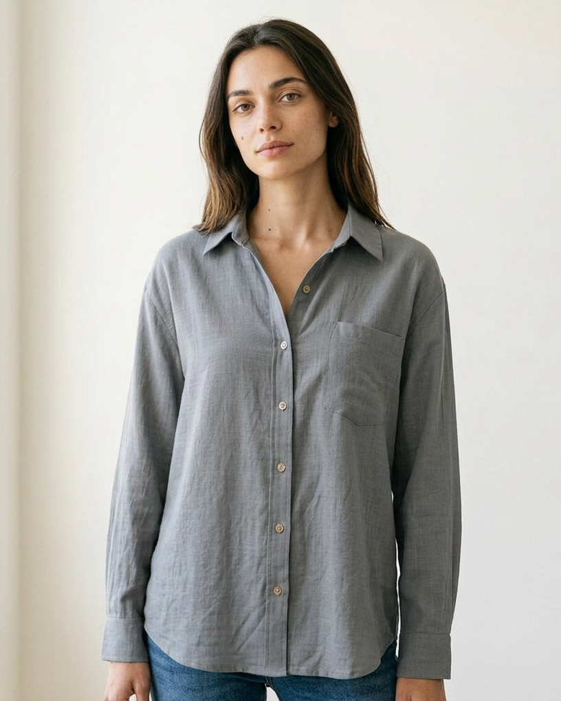 Ciel Shirt - Linen in GRAY - indoor 1
