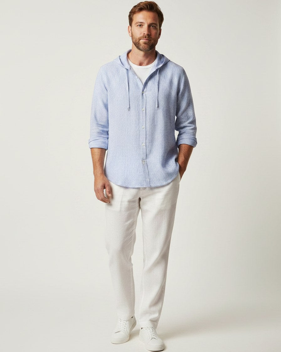 Tane Shirt - Linen in Blue