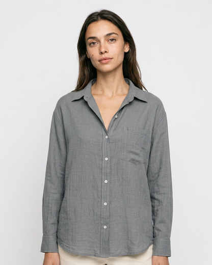 Ciel Shirt - Linen in GRAY