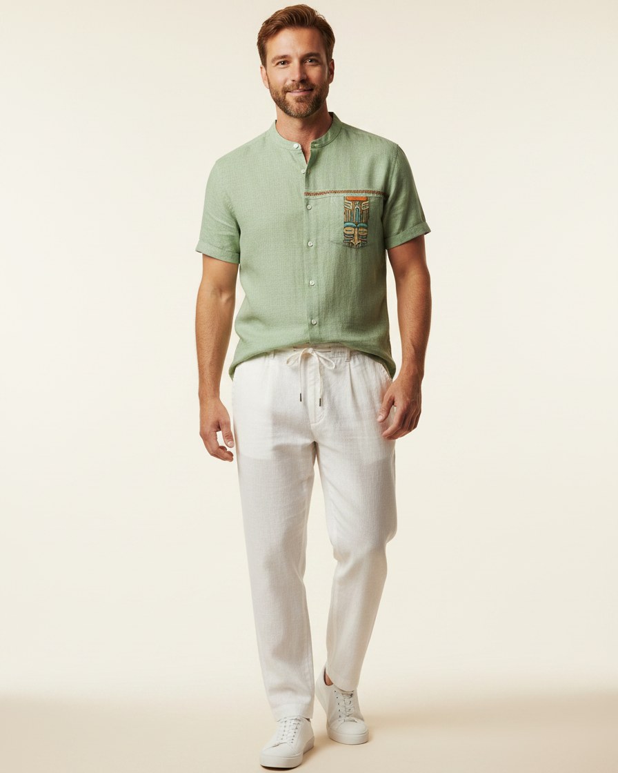Idris T-Shirt - Linen in Aeh217