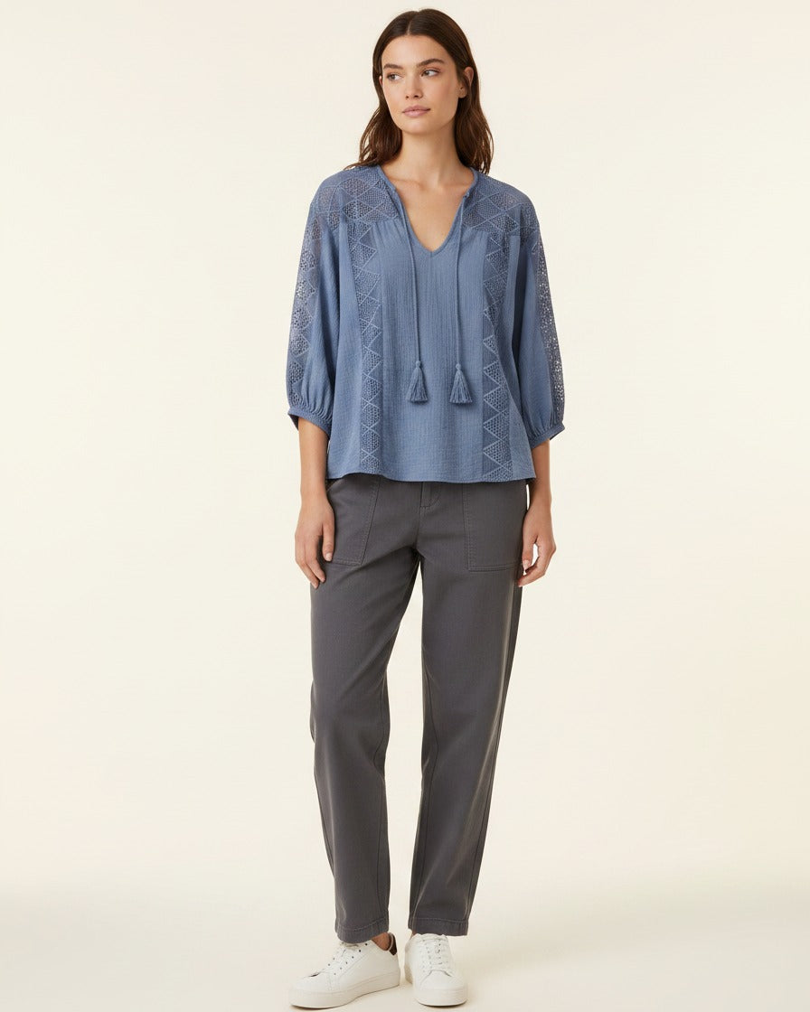 Hugo Blouse - Cotton in Blue