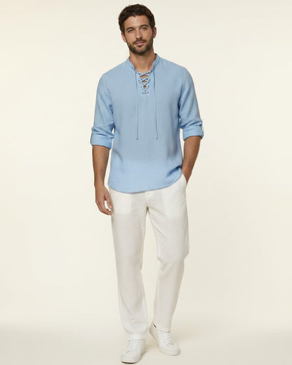 Nils Shirt - Linen in light blue