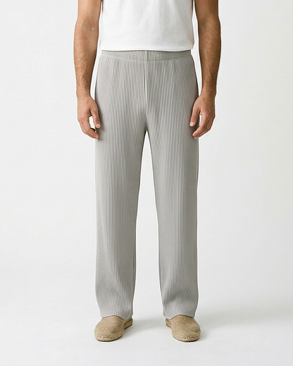 Yoel Trousers - Relaxed Straight-Leg in light gray
