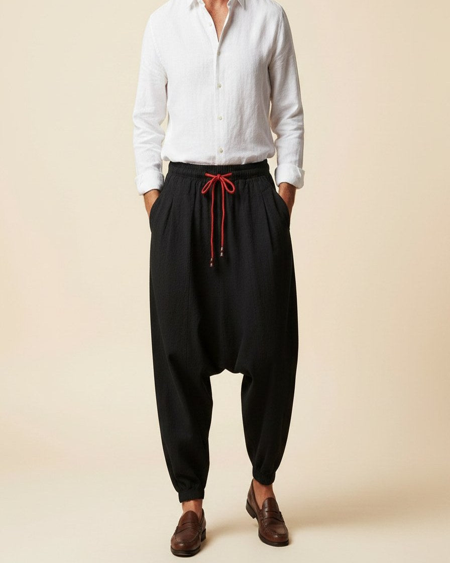 Jaan Trousers - Relaxed Wide-Leg Linen in Black
