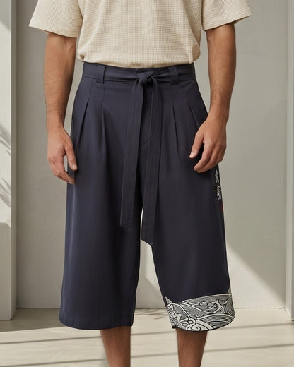 Raen Trousers - Wide-Leg Denim in navy