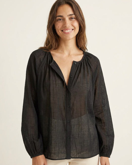 Luca Shirt - Relaxed Linen in Black