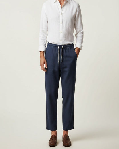 Pael Trousers - Relaxed Linen in Navy