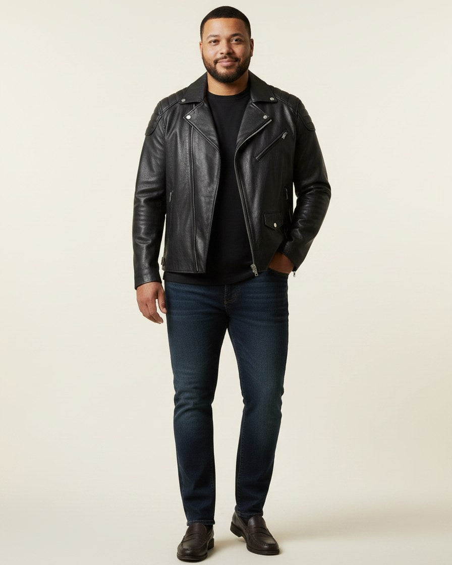 Marc Jacket - Faux Leather in Black