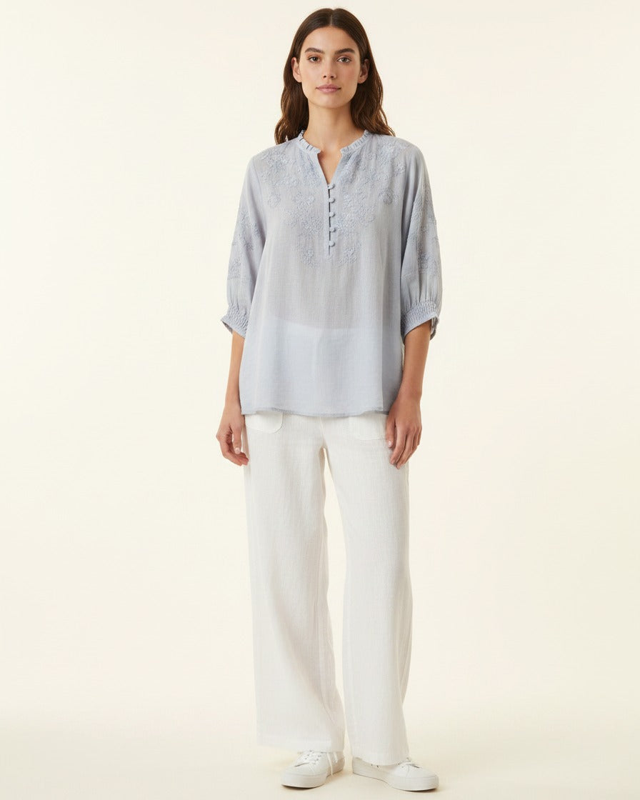 Marc Blouse - Linen in Blue