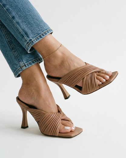 Faro Sandals - Square-Toe in Khaki