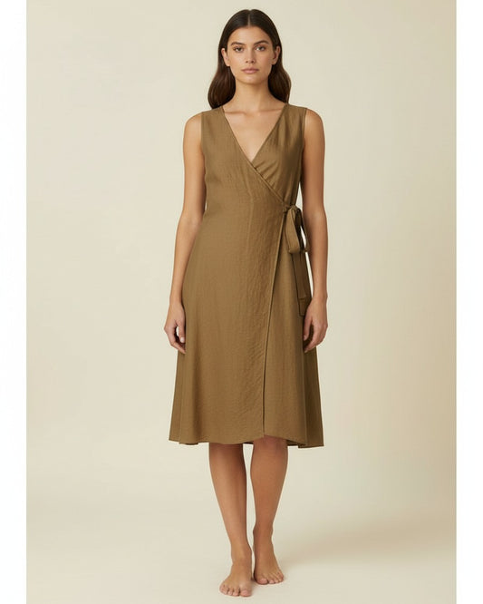 Yael Dress - Linen in Khaki