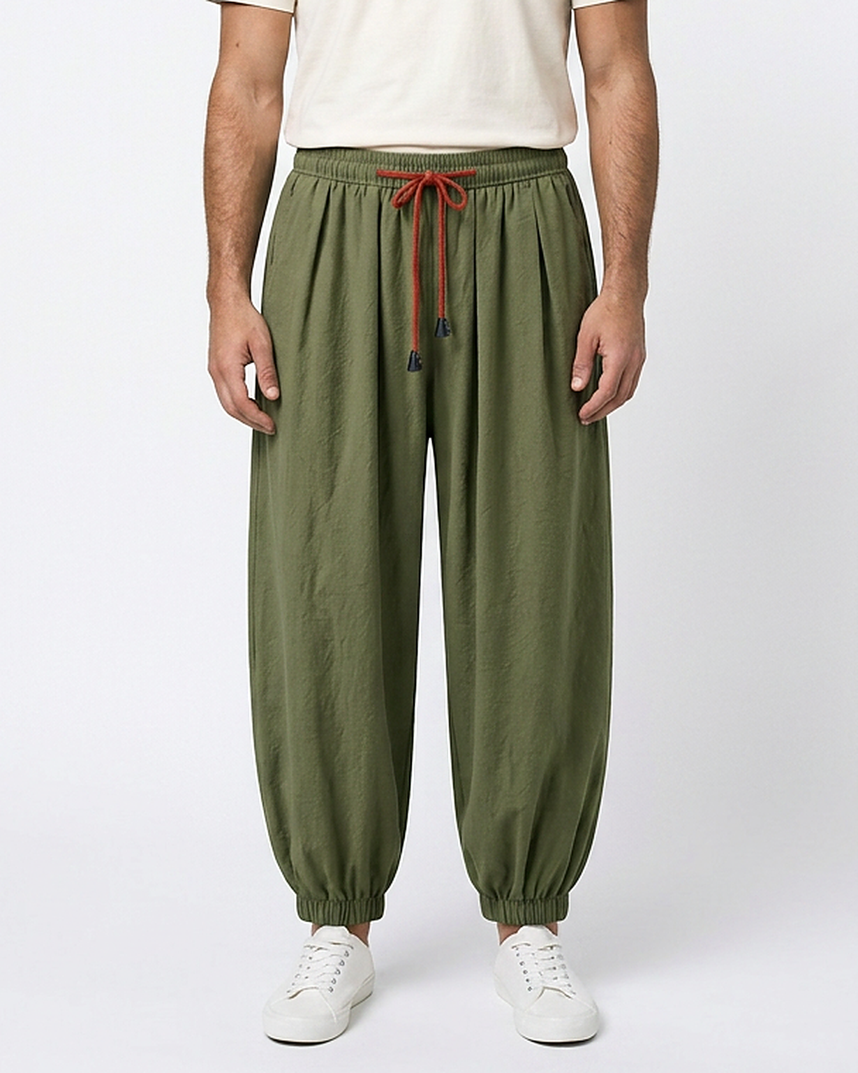 Jaan Trousers - Relaxed Linen in army green