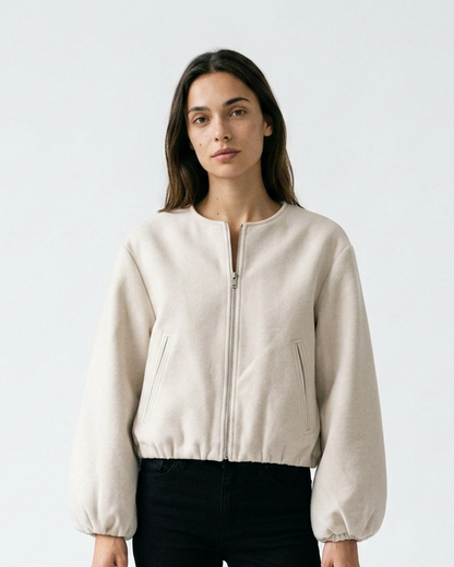 Lior Jacket - Zip in Beige