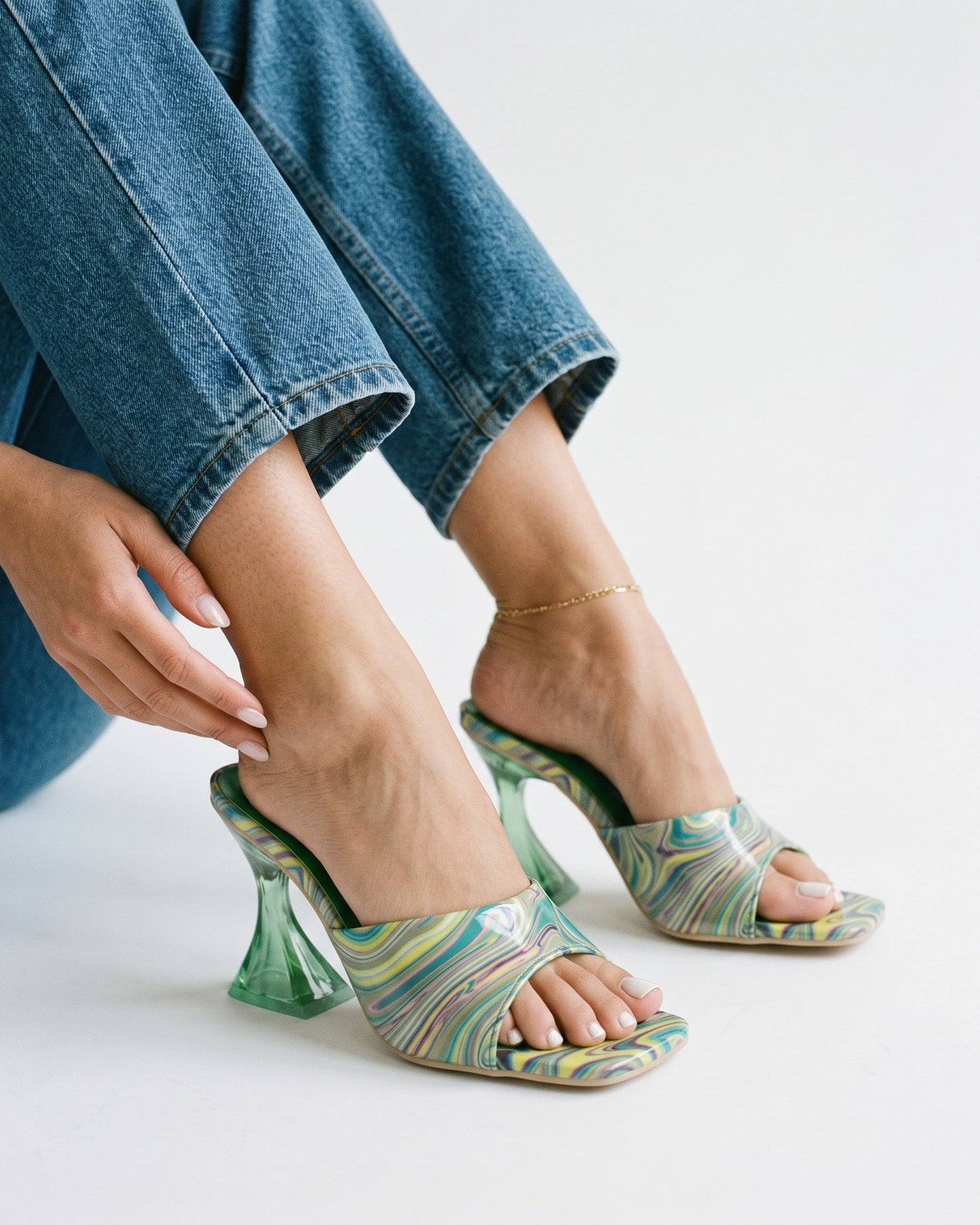 Haas Shoes - Square-Toe Leather in Green