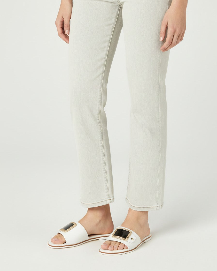 Hael Sandals - Leather in WHITE
