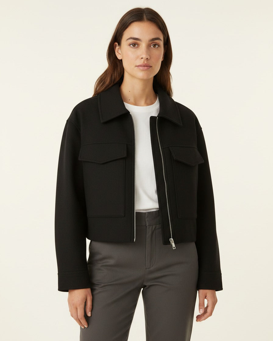 Oran Jacket - Zip in black