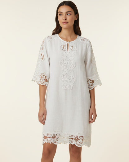 Mara Dress - Linen in White