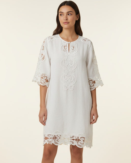 Mara Dress - Linen in White