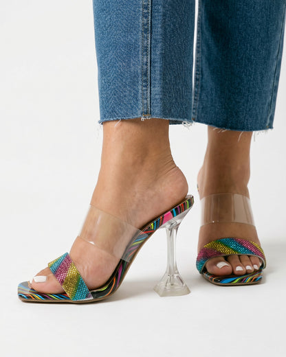 Raen Sandals - Square-Toe in Black - midsize front