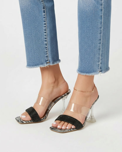 Raen Sandals in Black - midsize front