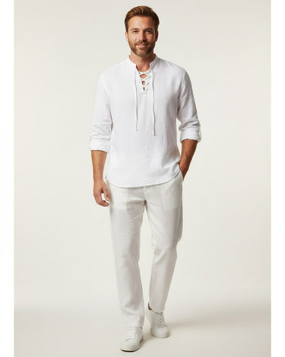 Xen Shirt - Linen in White - midsize front