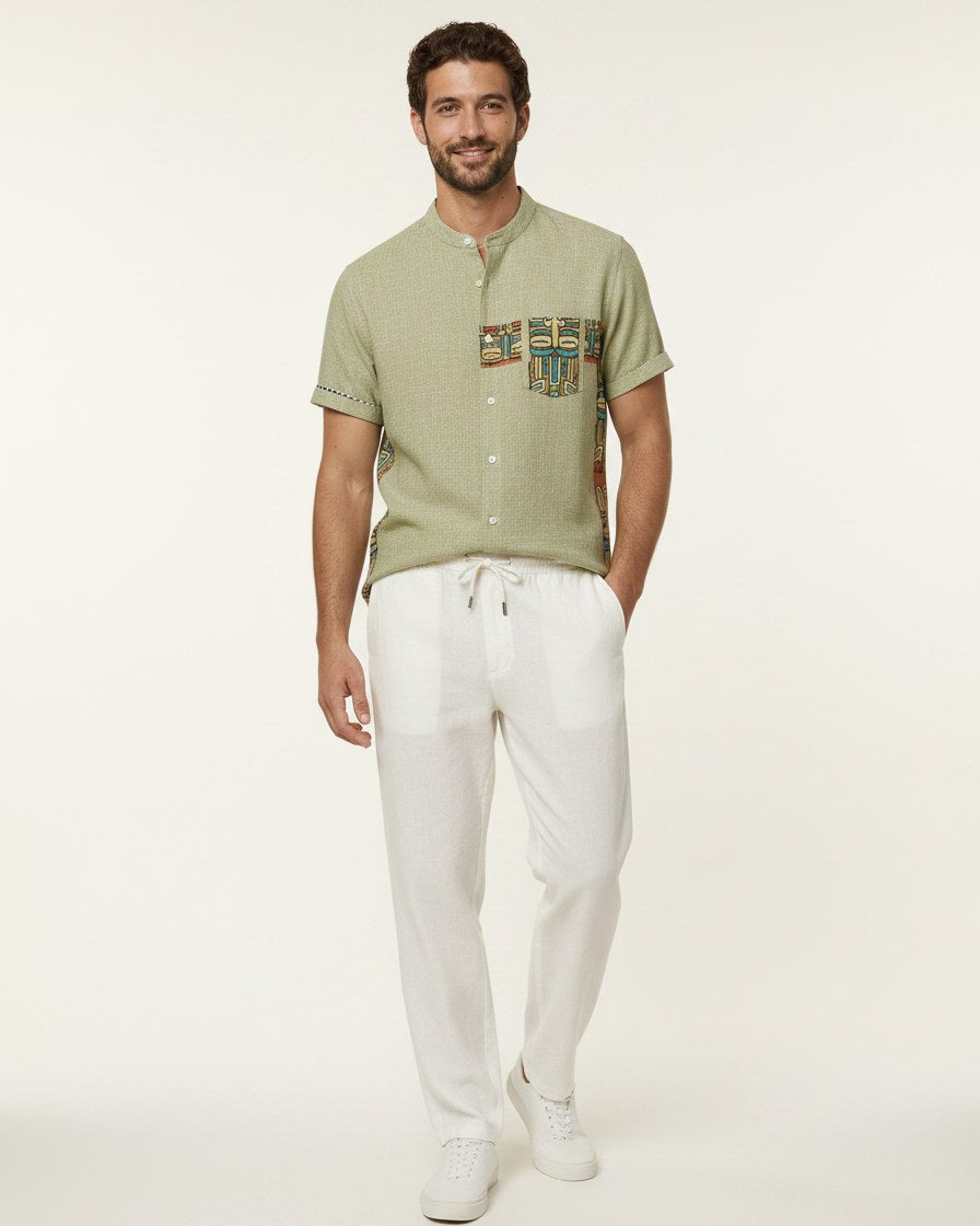 Idris T-Shirt - Linen in Aeh214
