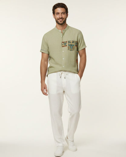 Idris T-Shirt - Linen in Aeh214
